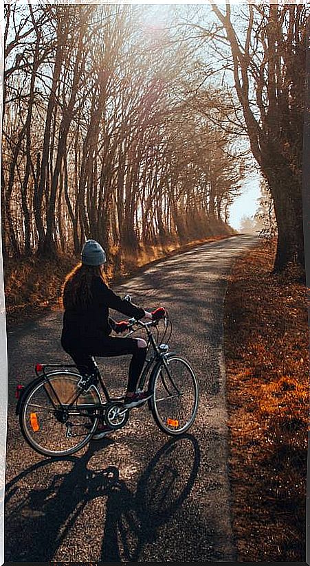 Woman on bicycle